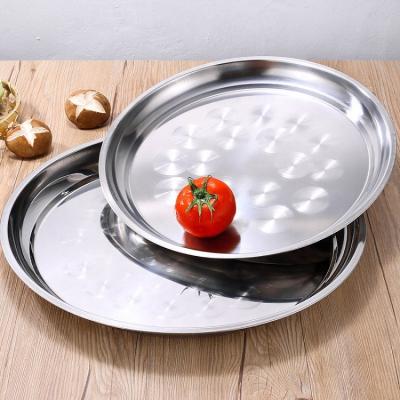 Cina Largest Sustainable Restaurant Serving Tray Stainless Steel 18 Inch Restaurant Hotel Fruit Tray Round Serving Tray in vendita