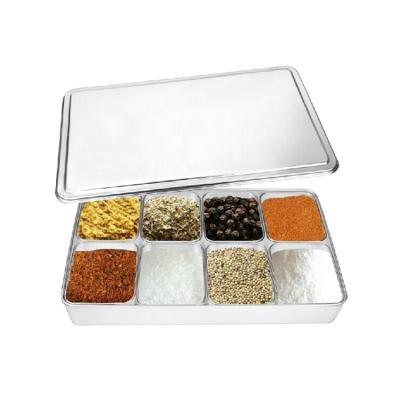 China Sustainable Eco - Friendly 4pcs Kitchen Metal Condiment Storage Containers Seasoning Box for sale