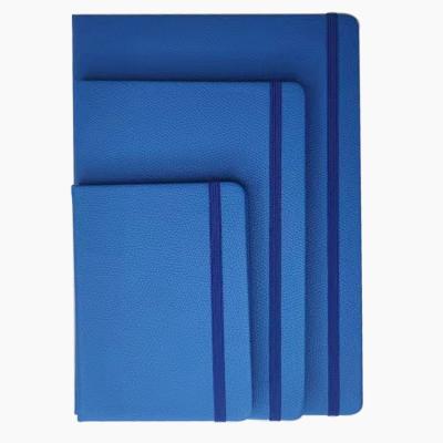 China Blue Leather Hardcover Bound This Office Stationery A5 High End Notebook Can Be Customized for sale