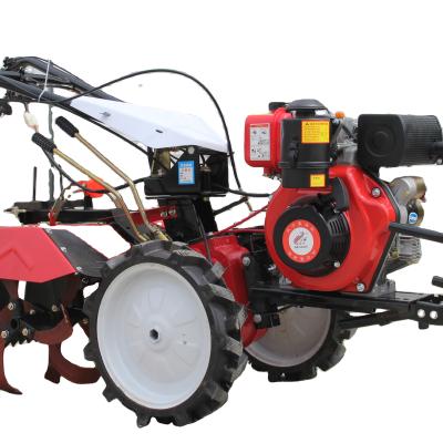 China Hotels 195 Four Wheel Drive Diesel Air Cooled Mini Tiller Cultivator Power Tiller Tiller Ridge Machine Power Harrow for sale