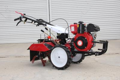 China Farms 195 Four Wheel Drive Diesel Air Cooled Chinese Rotary Microtiller Machine Power Tiller Cultivator for sale