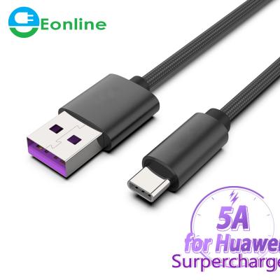 China Camera 1M USB C CABLE for Huawei P40 P30 P20 mate 9 10 pro P10 plus date lite V10 5A super fast braid nylon type C for sale