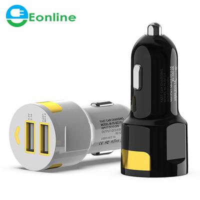 China Left Fast MP3/MP4 Player Eonline Charger 2 USB Car 2U Charger For iPhone Samsung Tablet USB Car Charger Quick Charge QC3.0 for sale