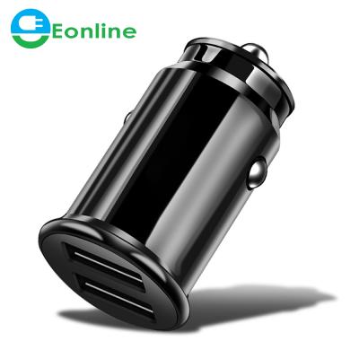 China Eonline Mini Fast Dual USB Car Charger Adapter 2.4A Fast Charging Car Phone Charger for Car-Tablet Mobile Phone Charger for sale