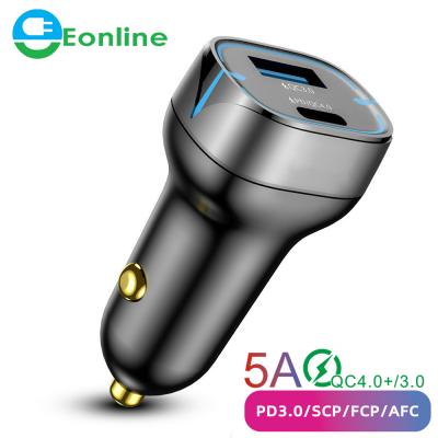 China CAR CHARGER 52W 2 Ports USB C Car Charger Super Fast Charging PPS Palladium 20W QC4+ 18W For Xiaomi Laptop iPhone12 Samsung Galaxy for sale