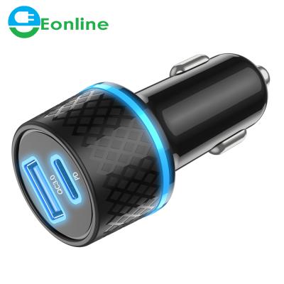 China New China-chic Eonline USB C Car Charger Adapter 36W For iPad iPhone 12 Type C Dual USB C Charger PD Fast Charging Car Fast Charger for sale