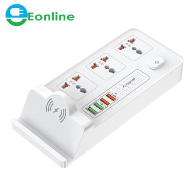 China EONLINE Residential / General Purpose Radio Charging Universal Power Smart Band Protector 3 Way AC Plug 4 USB Control Switch for sale