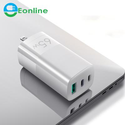 China PD Mobile Phone EONLINE Desktop Mobile Phone EONLINE Multi-port 65W GaN USB C Quick Charger QC 4.0 Type 3.0 Adapter For Macbook Pro iPhone Xiaomi for sale