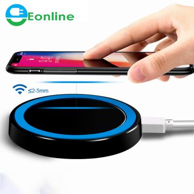 China Eonline Qi Adjustable Wireless Charger For iPhone X XS XR 5W Pad Phone Fast Charging Wireless Charger For Samsung S9 Xiaomi Round for sale