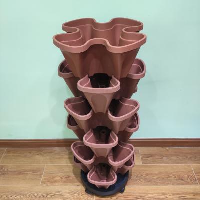 China Good Quality Modern Upright Gardening Stackable Planter for sale