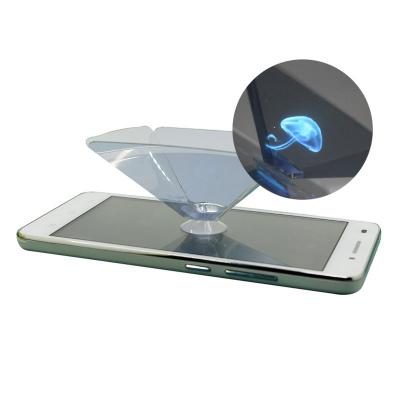 China Flexible Custom Logo 360 Degree 3D Projector 3D Hologram Hologram Pyramid For Mobile Phone for sale