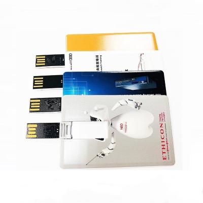 China USB 2.0 Full Color Printing Promotional Custom Flash Drive Business Card Popular Gift Advertising Plastic 8GB Pendrive 16GB Credit Card USB Flash Drive for sale