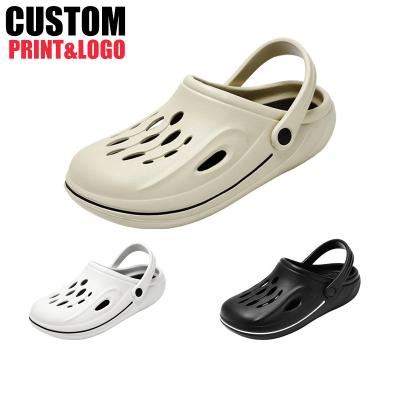 China Light Factory Custom Runner Logo Beach Clogs Male Garden Shoes Sandalia flat Clogs For Men for sale