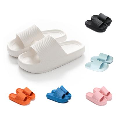 China Fashion Trend Latest Fashionable Women's Supplier Beach Summer 4cm Thick Factory Anti Slip Soft EVA Pillow Slides Open Toe Ladies Slippers for sale