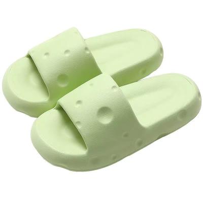 China Cushioning New Home Bathroom Anti-slip Soft Sole Slippers EVA Platform Cheese Shoes Women bedroom slippers for women for sale