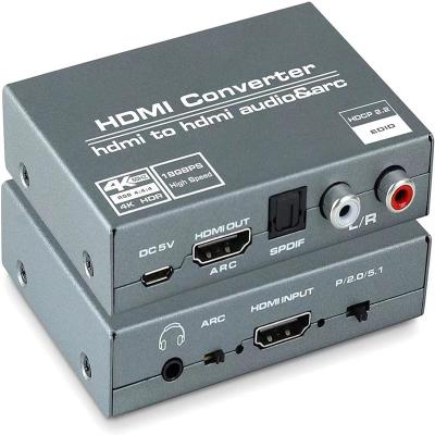 China Iron 4K 120Hz HDMI2.0b to HDMI2.0b+L/R+ARC HDMI2.0b Extractor Converter TV/2.0/5.1CH audio adapter for sale