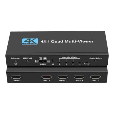 China Realtime Iron 4K HDMI Multiviewer 4x1 Quad Screen Multi Viewer 4 in 1 HDMI Seamless Changer With Remote for sale