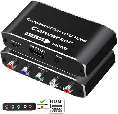 China Aluminum Alloy YPbPr to HDMI Converter Component to HDMI R/L 5RCA RGB Adapter to HDMI Converter Video-Audio Adapter for sale