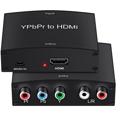 China Aluminum Alloy Component To HDMI Adapter YPbPr To HDMI Converter + To R/L 5RCA RGB To HDMI Converter Video-Audio Adapter for sale