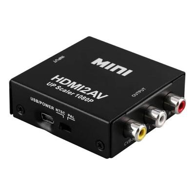 China ABS mini HDMI2AV HDMI in video to audio box R L CVBS AV converter adapter output up to 1080p for laptop HDMI to RCA converter for sale