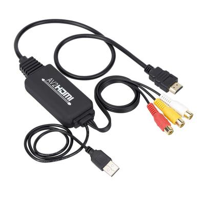 China ABS AV RCA to HDMI Converter Cable, 3RCA CVBS Compound Audio Video to 1080P HDMI Adapter Supporting PAL NTSC for PC for sale