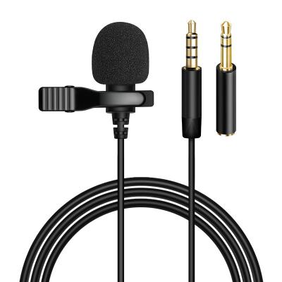 China Lavalier Microphone Professional Grade Lapel Microphone Condenser Recording Microphone Lavalier Cable Omnidirectional Microphone With Easy Clip for sale