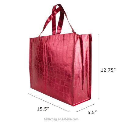 China High Quality Eco-friendly/Solid/Folding Custom Nonwoven With Glossy Laminated PP Nonwoven Shopping Bag/Tote Bag for sale