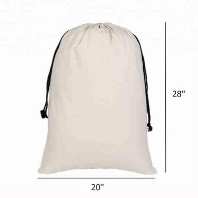 China Eco - Friendly / Christmas Folding Bag Personalized Canvas Gifts Bags Extra Large Size Drawstring Special Delivery Cotton Bag for sale