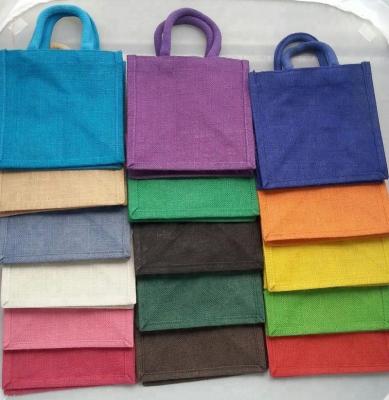 China High Quality Natural Color Customized Size Handled Printed Wholesale Premium Jute Tote Bag for sale