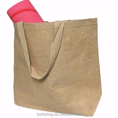 China Germany Market Customized Silkscreen Printing Grocery Packaging Jute Handled Bags Bangladesh for sale