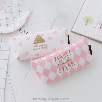 China Washable Super Makeup School Bag Canvas Large Capacity Students Cosmetic Bag Pen Bag Pouch Stationary Case for sale