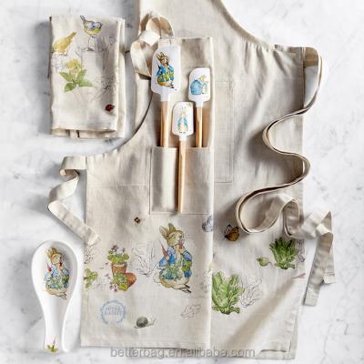 China Promotional Custom Full Color Kid Canvas Apron Cotton Kitchen Apron Newest Eco-friendly/Portable /Reusable Fashion for sale