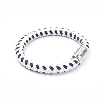 China Braided leather bracelet design in stylish unisex running ocean silver and blue cord string woven mixed bracelets for sale