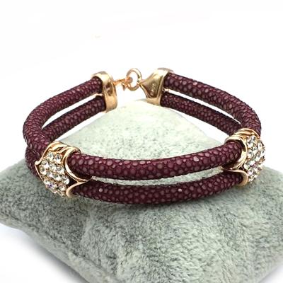 China Luxury High Quality Stingray Wine Bracelet Leather Bangle Design Luxury Leather, Stingray Leather Bracelet, Stingray Men's Bracelet for sale