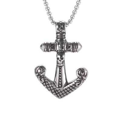 China Wholesale Vintage Die Casting Friendship Personalized Skull Men Cross Pendant for sale