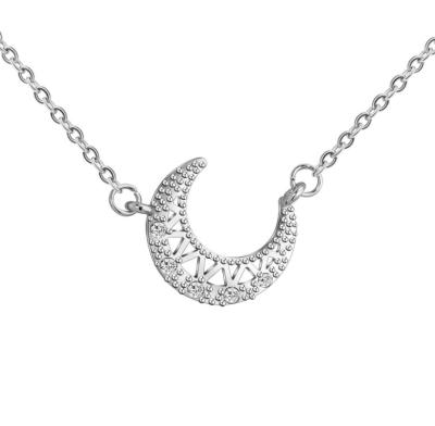 China BESHINE FASHIONABLE Stainless Steel Women Girl Half Star Crescent Moon Moon Charm Pendant Necklace for sale