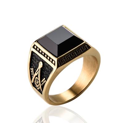 China Factory direct wholesale wish popular styles vintage stainless steel masonic rings for men for sale