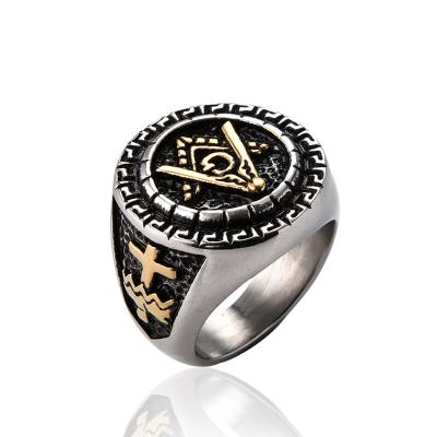 China Retro Religion Wholesale Metal Cheap High Quality Masonic Rings Stainless Steel for sale