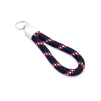 China Keychains China Navy Blue Keychain Red White Leather schlusselanhangermit Engraving 8mm for sale