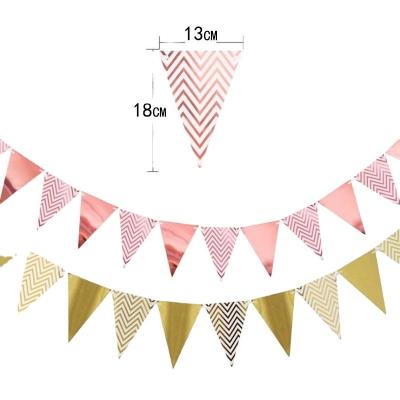 China Europe Wedding Anniversary Birthday Party Decorations Hanging Triangle Flag Pennant Banner Bunting Paper Garland for sale