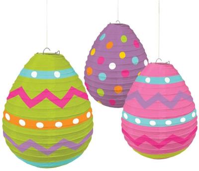 China Europe Easter festival decoration egg shaped paper lanterns for sale