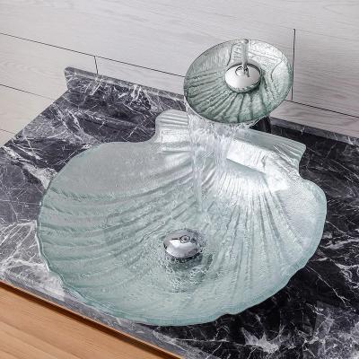 China Hot Selling Single Glass Bathroom Easy Clean Art Basin Vessel Sink Wash Basin Sink for sale