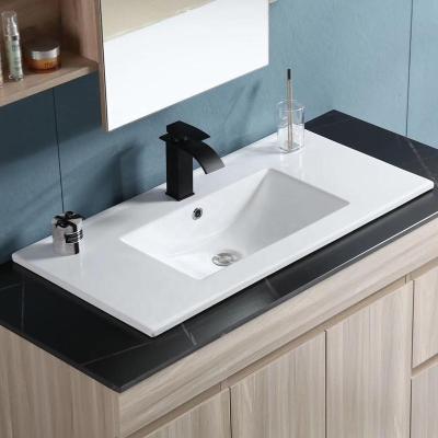 China Easy clean ceramic washbasin 900mm rectangle slim edge sink with CE and CUPC standar for bathroom for sale