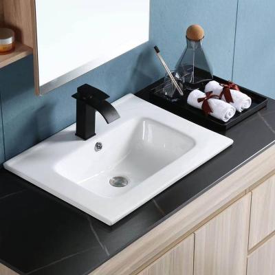 China D60 Popular Modern Slim Design Easy Clean Edge Basin Bathroom Vanity Basin Sink White Wash for sale