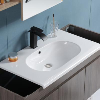 China Easy Clean Bathroom Worktop Wash Basin Slim Edge Basin Cabinet Sink for sale