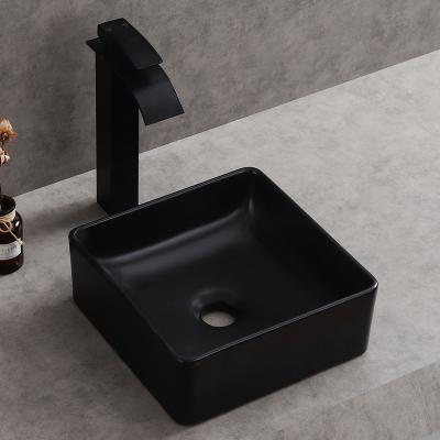 China Factory Export Goods MS01C Black Matte Art Black Bathroom Easy Clean Basins Ceramic Basin Hand Wash Basin Chaozhou Sink for sale