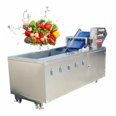 China Snack Plant Electric Vegetable Cleaning Belt Line Ginger Mushroom Washing Fruit Bubble Washing Machine for sale