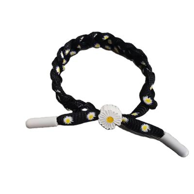 China Hiphop woven bracelet in small chrysanthemum hip hop fashion large size clothing accessories wholesale plastic string bracelet current for sale