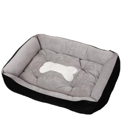 China Luxury Waterproof Ultra Soft Cat Bed Washable Travel Dog Bed Rectangle Pet Bed for sale