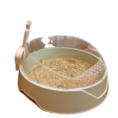 China Anti Toilet Cat Box Cat Tray Scoop Kitten Clean Pet Splatter Cats Bin Pet Plastic Viable Toilet Bedpan for sale